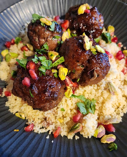 Pomegranate Molasses and Honey glazed Meatballs my version to be tried