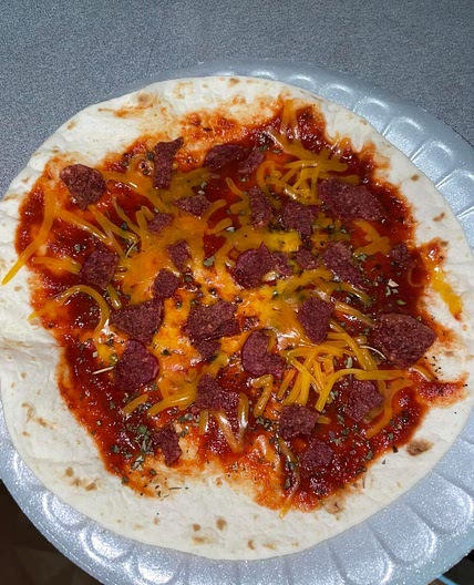 Turkey Bacon Tortilla Pizza 