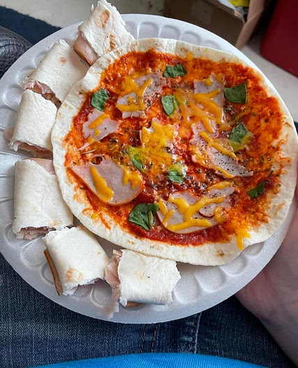 Tortilla pizza and tortilla bites 