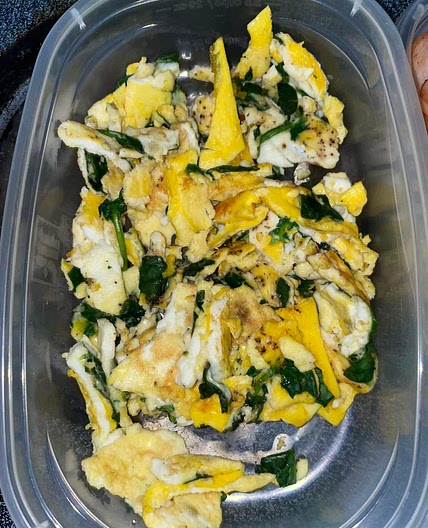 Spinach and egg scramble 