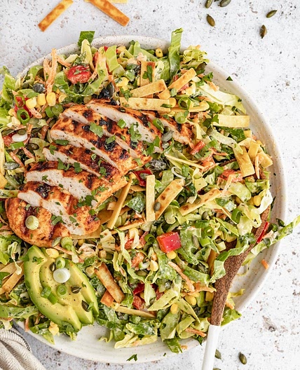 Spicy Ranch Chopped Chicken Cabbage Salad