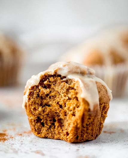 Chai-Spiced Butternut Squash Muffins with Salted Honey Glaze