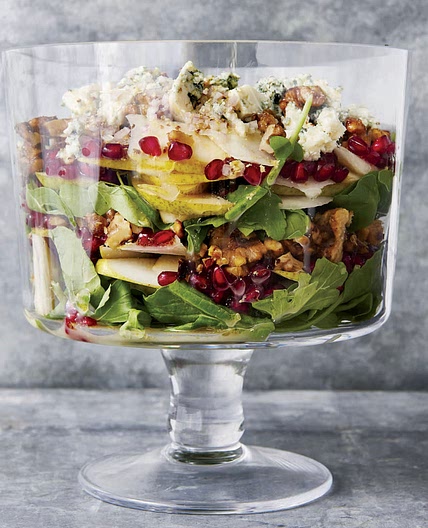 Layered Arugula Salad with Pear Vinaigrette (Magnolia Table)