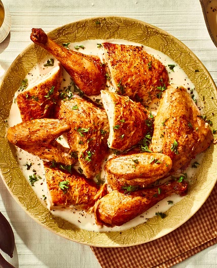 Roast Chicken with Cognac Sauce