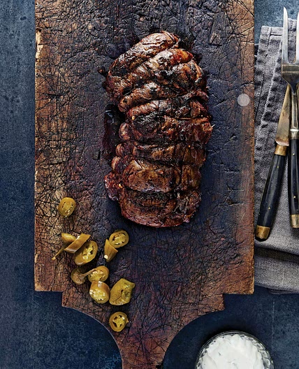 Beef Tenderloin with Pickled Jalapeño Sour Cream