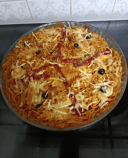 Espaguetis Estilo Pizza