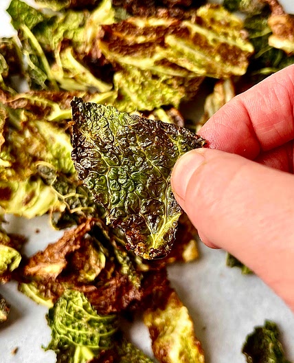 Crispy Savoy Cabbage Chips 