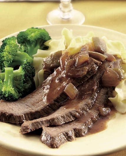brisket with chunky mustard-bbq sauce
