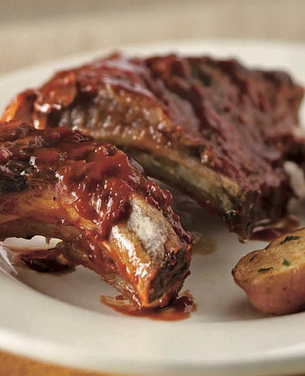 barbecued baby back ribs
