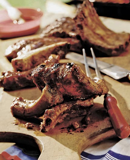 baby back ribs with spicy barbecue sauce