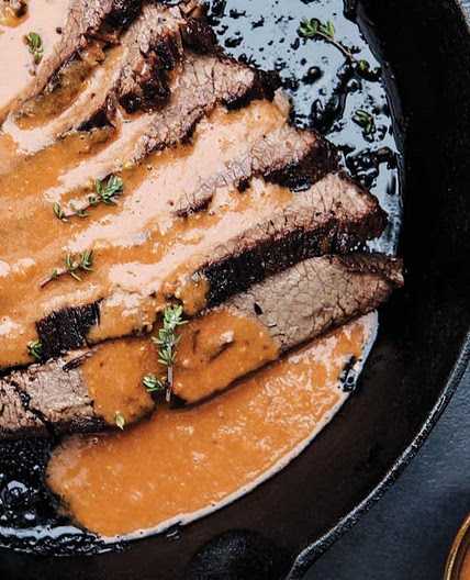 Brisket with 40 cloves of garlic