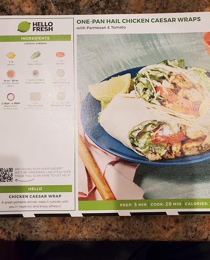 HF - One Pan Hail Chicken Caesar Wraps