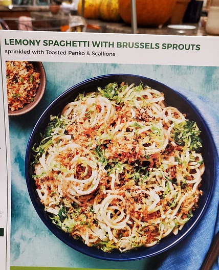 HF - lemony spaghetti with Brussels sprouts
