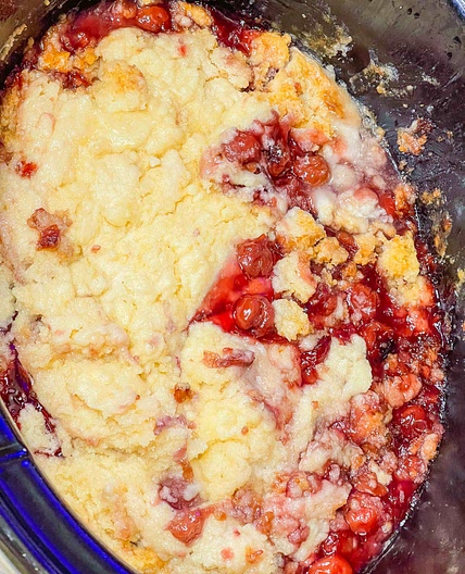 Crock Pot Cherry Cobbler