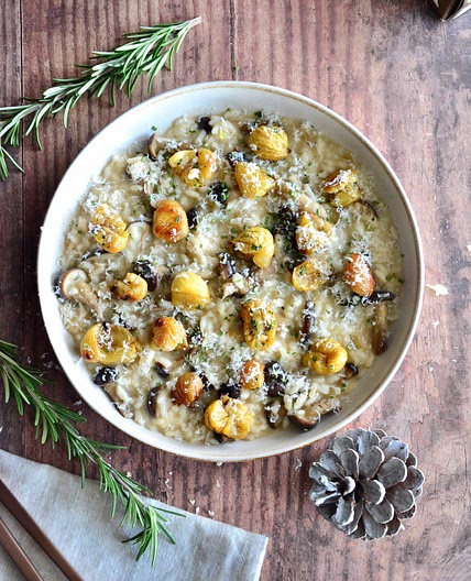 ITALIANO - Risotto ai funghi con castagne al rosmarino