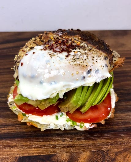 Egg in a bagel sandwich
