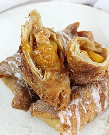 Peach Cobbler Egg Rolls