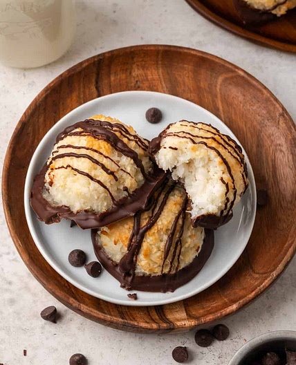 Chocolate Dipped Coconut Macaroons
