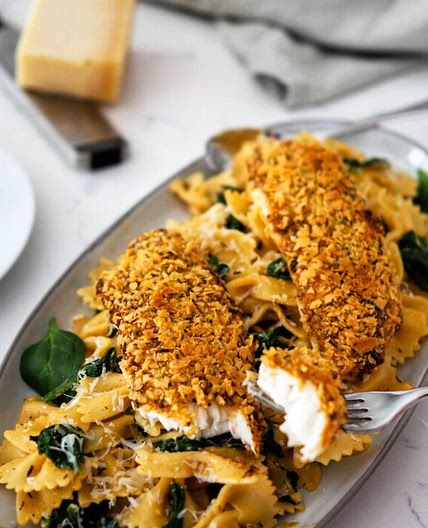 Cajun Tortilla Chip-Crusted Tilapia