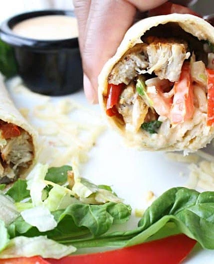 Red Bell Pepper Chicken Chipotle Chicken Wrap