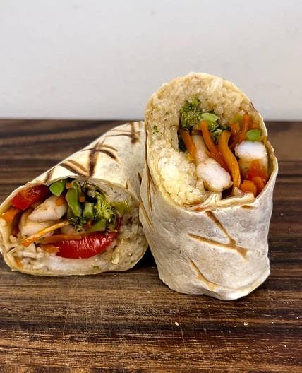 Teriyaki Prawns burrito