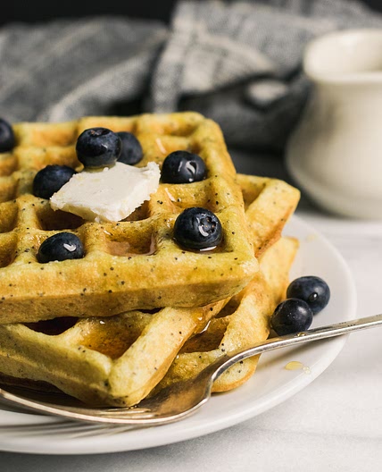 Gluten Free Lemon Poppyseed Waffles