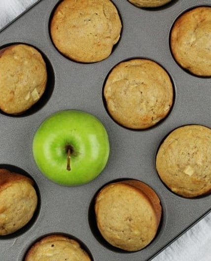 Cream Cheese and green apple muffins