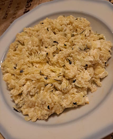 Zucchini Feta Orzo