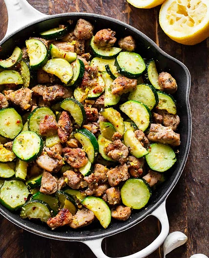 One-Pan Lemon Garlic Chicken with Zucchini