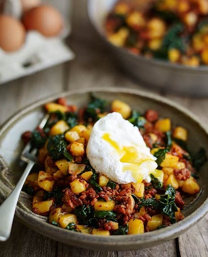Kale, chorizo and potato hash