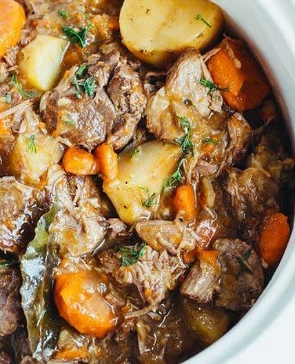 Traditional Irish lamb stew slow cooker