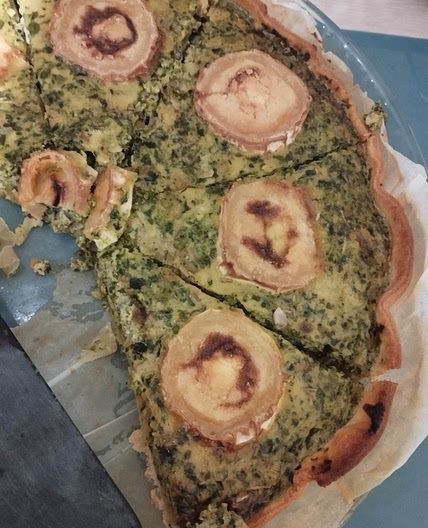 Quiche épinard chèvre oignons