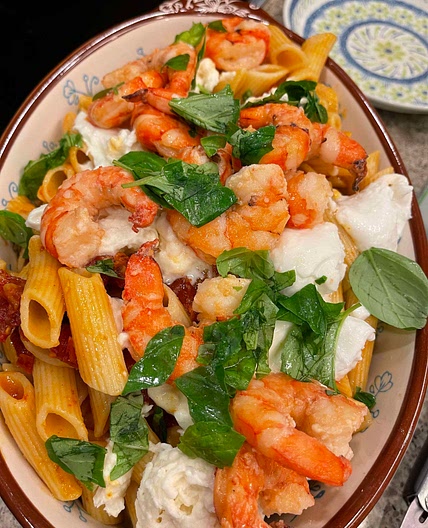 Sun-dried Tomato Pasta with Burrata