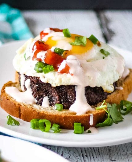 Black Bean Cakes Open-Faced Breakfast Sandwich