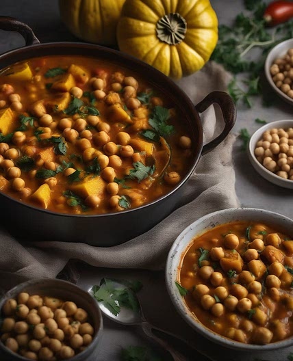 North african squash and chickpea stew