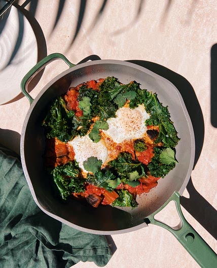 Spiced Eggplant & Kale Skillet
