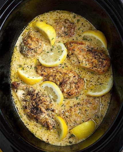 Crock Pot Creamy Lemon Garlic Butter Chicken