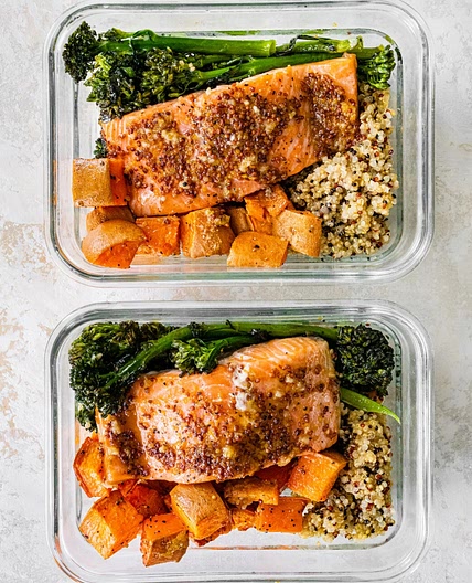 Salmon and Sweet Potato Bowls