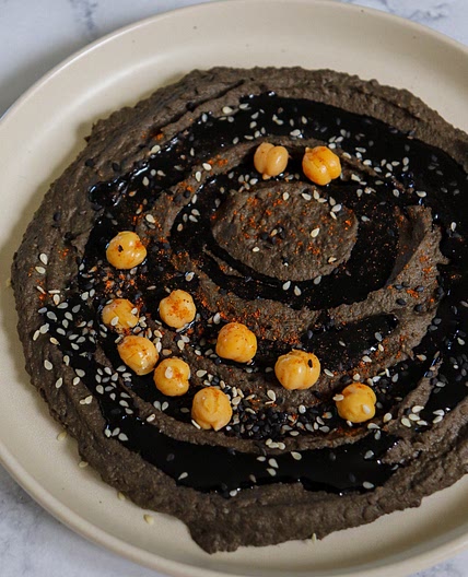 Black Tahini Miso Hummus (vegan, soy free)