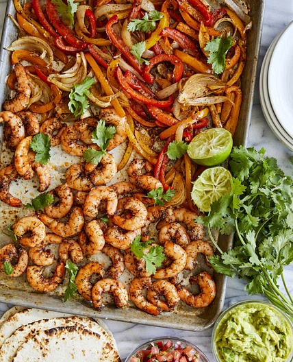 Sheet Pan Shrimp Fajitas