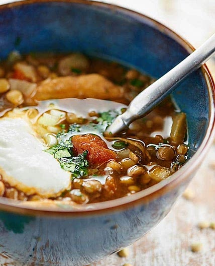 Crock Pot Lentil and Chicken Soup