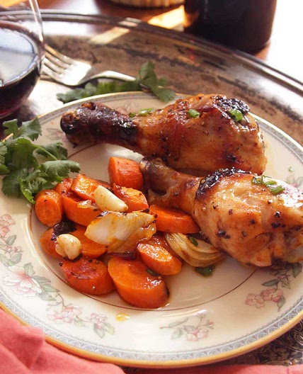 Roasted BBQ Chicken Drumsticks For One