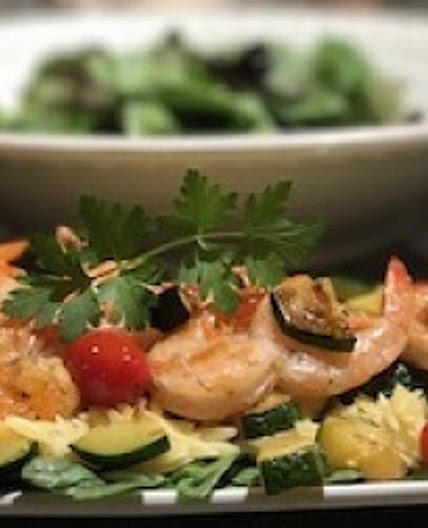 Shrimp with Orzo and Vegetables