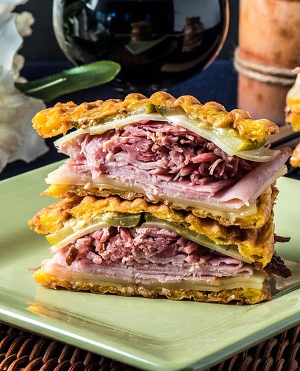 Keto Chaffle Cuban Sandwich