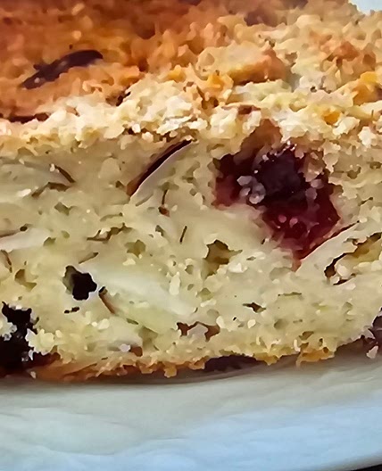 Healthy Oat cake with apple and cranberries