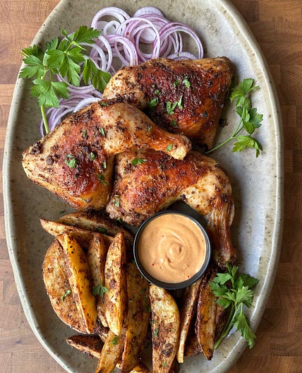 Lemon & Pepper Chicken with Potato Wedges 