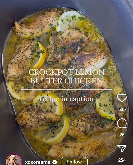Crockpot Lemon Butter Chicken