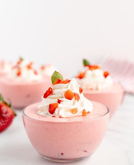 Strawberry Jello Mousse Cups