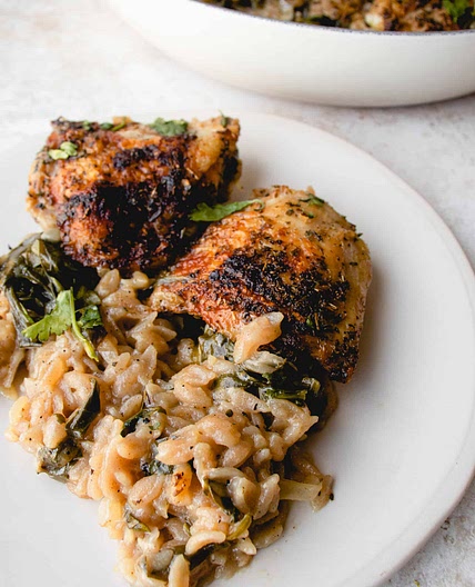 Gluten-free One-Pan Chicken and Orzo (AIP, Paleo, dairy-free)