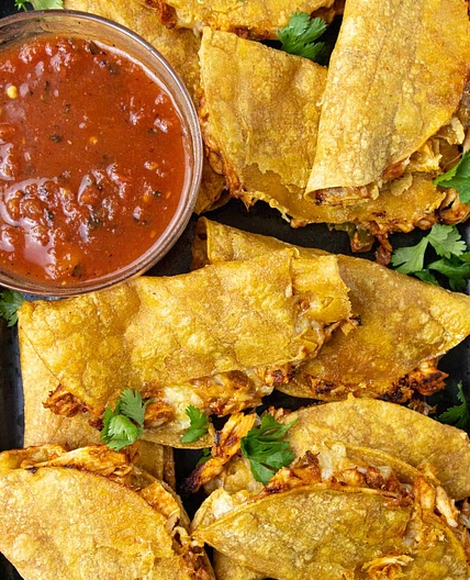 Crispy Shredded Chicken Tacos
